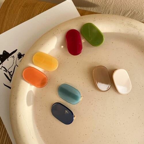 1Pcs Women Hair Accessories Jewelry Korean Sweet Candy Color Barrette Acetate Hair Clips For Girls Colorful Hairpins 2021 New