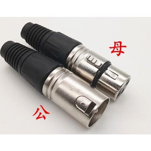 10pairs Microphone head 3 core canon balance male and female plug audio plugs cassette male and female plugs card faucet