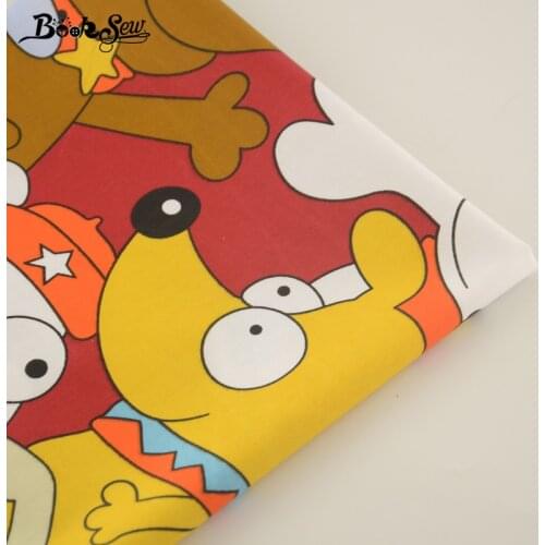 100% Cotton Dark Red Fabric Cartoon Lovely dogs Design Home Textile Material Bed Sheet DIY Patchwork Twill Tale Quilting