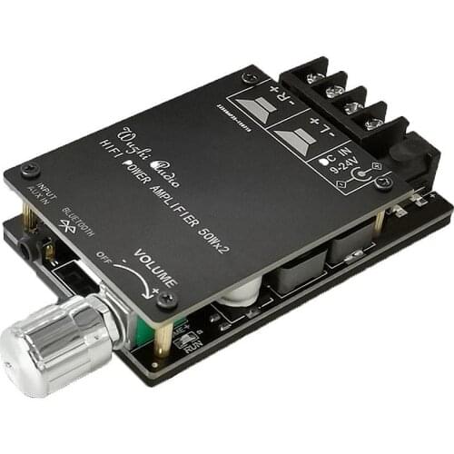 2x50W TPA3116 AUX+ bluetooth 5.0 HIFI High Power Digital Amplifier Stereo Board AMP Amplificador Home Theater - with shell