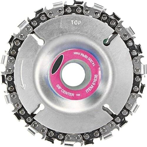 4 Inch Grinder Disc and Chain 22 Tooth Fine Cut Chain Set For 100 115 Angle Grinder 5/8 Inch Center Hole