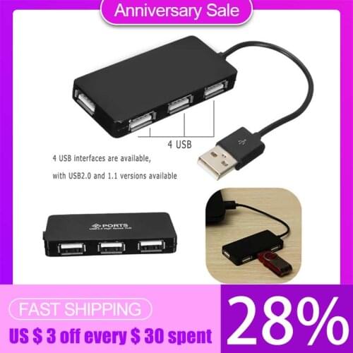 4 Port Usb 2.0 Hub Splitter Cable Adapter Converter For Laptop Pc Notebook Slim Usb Hub 2.0 High Speed
