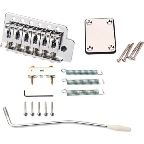 ABUO-Electric Guitar Tremolo Bridge with Neck Plate for Strat St Guitar Replacement