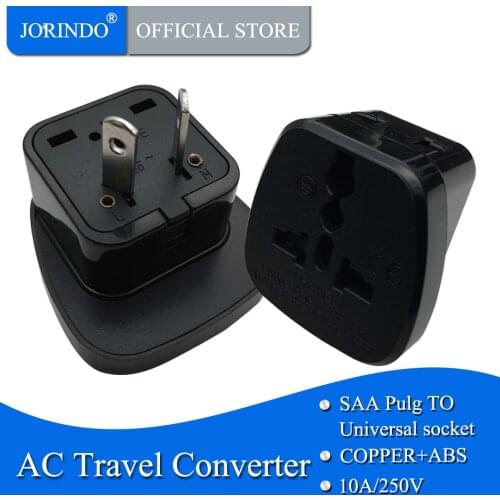JORINDO Australian China New Zealand type I Travel Adapter Outlet Power Plug Change US EU UK Swiss Italy Japan to AU 2 Pin PLUG