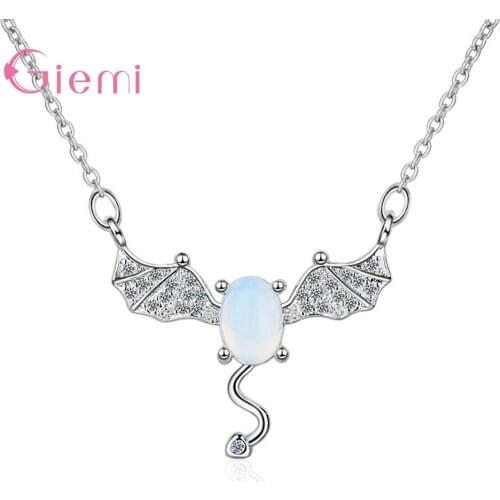 Devil Pendant Necklace 925 Sterling Silver Chain Necklace For Women Inlaid Cubic Zircon Korean Trendy Lovers Gift Jewelry