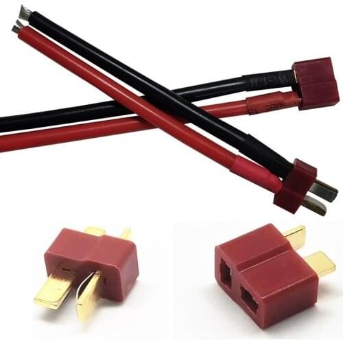 Deans Ultra Pigtail Cable T plug Connector Male & Female with10cm 14 AWG Soft Silicone Wire for RC hobby Quadcopter Lipo Battery