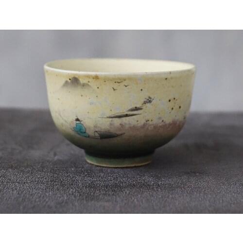 LUWU ceramic teacup mountain handmade tea cup chinese kung fu cup 70ml