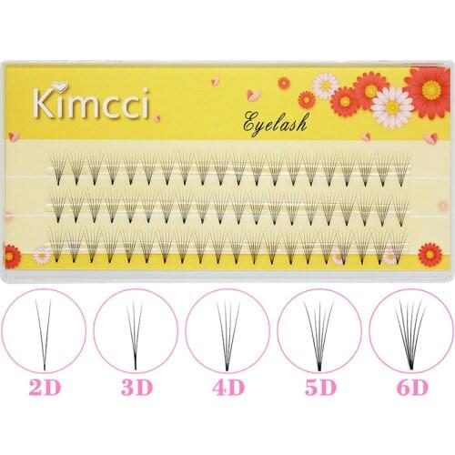 Kimcci 2D/3D/4D/5D/6D Professional Individual Cluster Eyelashes Extension Natural Soft Black Grafting False Eyelash Makeup Cilia
