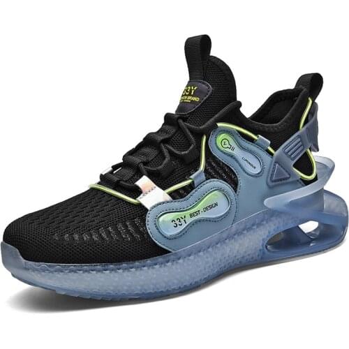 2021New Trendy Men Lightweight Running Shoes Popcorn Sole Outdoor Breathable Sneakers Antiskid Damping Jogging Shoes Zapatillas