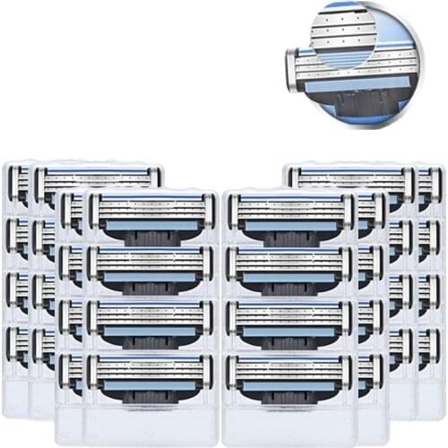 Razor Blades Fit Original Gillette Mach 3 Turbo Manual shaver Machines For Men Shaving replacement Straight Steel Blades