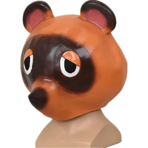 Animal Crossing New Horizons Mask Tom Nook Raccoon Full Face Latex Masks Headgear Halloween Party Props Masquerade Gift