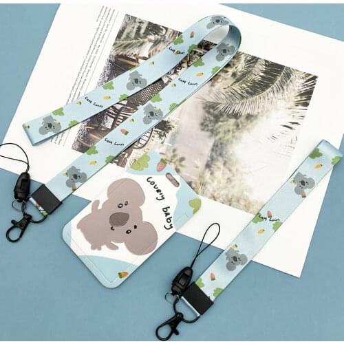 Cute cartoon Badge holder Card Cover Couples Work Name Card Holders Smart girl Work Card ID Badge Lanyard Holder ID Card Holder