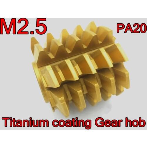 M2.5 modulus 60*55*22mm Inner hole PA 20 degrees HSS Titanium coating Gear hob Gear cutting tools Free shipping