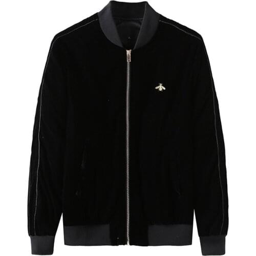 Men New Rib 19ss Sleeve Embroidered bees Fashion High couple Baseball Coats & Jackets Abstract digital coat Motor #H84