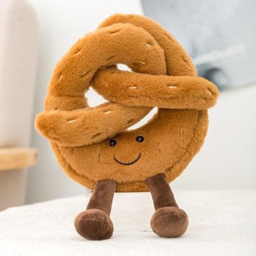 Soft Fluffy Plush Toast Bread Pretzel Croissant Baguette Food Toy Stuffed Fast Food Bread Soft Doll Kids Toys Birthday Gift