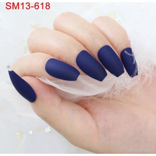 24Pcs/Set Matte False Nails press on Full cover more colors for you choose Women Fake Fingernails with glue for girls wholesale