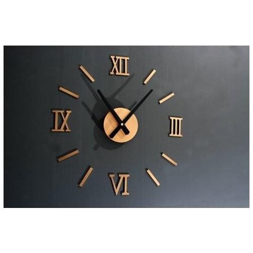 New Fashion Chic DIY Silver Vintage Roman Numeral Number Frameless Wall Clock 3D Home Decor High Quality