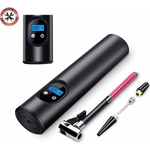 NEW 150PSI USB Car Inflatable Pump with Tyre Pressure Gauge Electric Car Motorcycle Air Pump Inflator LCD Digital Rechargeable