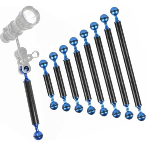 BGNing Underwater Camera D20.8mm 5''-12'' Inch Carbon Fiber Float Arm Light Tray Buoyancy Tube 1" Dual Solid Ball for GoPro 9 8