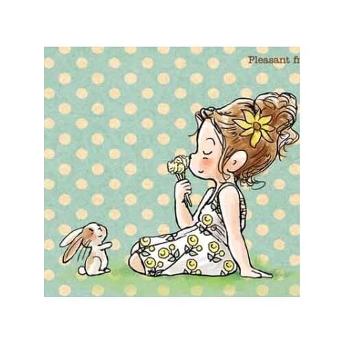 Pretty Lovely girl rabbit flower Transparent Clear Silicone Stamp Seal for DIY scrapbooking photo album Decorative clear stamp