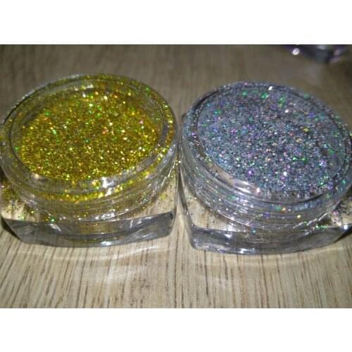 Rainbow Gold Silver Colors Laser Holographic Colors 0.2MM fine Glitter Powder for nail decoration and others DIY Accessories 5g
