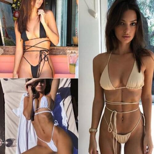 Sexy Micro Bikini Push Up Thong Swimsuit Summer Brazilian Swimwear Women Beachwear Bathing Suit Bikinis Two-Piece Biquini