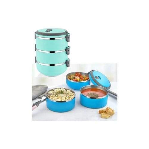FreshBox 3-Levels Leakproof Food Thermos Lunch Storage Box Turquoise 2,25 Lit