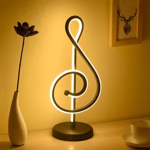 Thrisdar Musical Notes Creative Eye Protect LED Table Lamp Romantic Bedside Desk Table Light Lamp Bedroom Study Reading Light