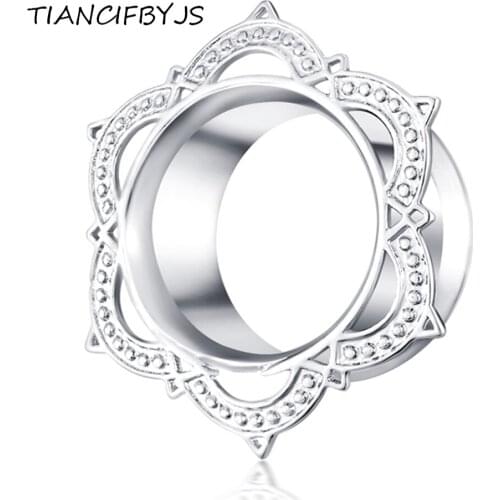 TIANCIFBYJS Piercing Plugs Silver Ear Plug Body Jewelry 60pcs 6-16mm Copper Ear Expander Gauge Piercing Stretcher Flesh Tunnel