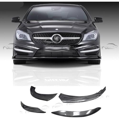Carbon Fiber Front Bumper Lip Splitters Flaps Aprons for Mercedes Benz W117 CLA450