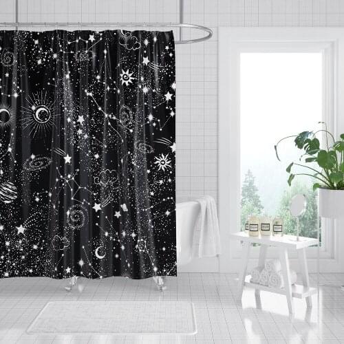 Constellation Pattern Shower Curtain Moistureproof Waterproof Polyester Decor Bath Curtains For Home Decoration Eco-Friendly