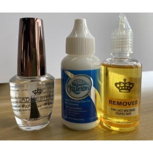 38ml waterproof lace wig adhesive glue white invisible clear bonding wig glue and 1 bottle 30ml remover for wig glue toupee