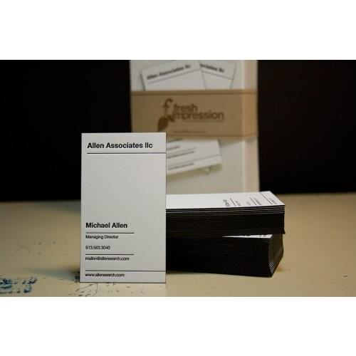 High quality edge printed special paper cotton material printing card,cotton paper printing business cards