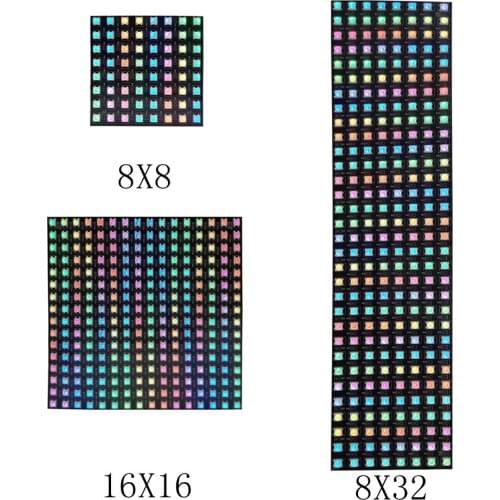 WS2812B RGB 5050 SMD Flexible 8x32 16x16 Pixel Panel Matrix Screen WS2812 IC Led Module Individually Addressable 1/5/10pcs