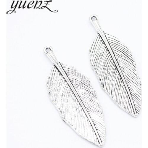 YuenZ 4pcs Antique silver color alloy Metal tree leaf pendant Charms for Jewelry Making Diy Handmade Jewelry 49*18mm Q375