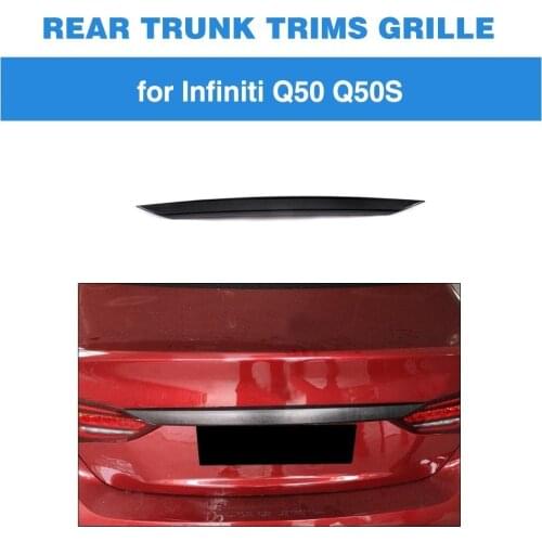 Tailgate Door Trims For 2018 Infiniti Q50 Q50S Carbon Fiber Rear Trunk Trims Grille Wing