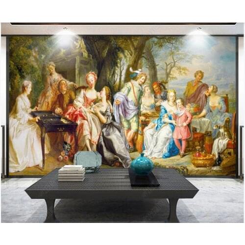Custom mural 3d photo wallpaper European classical palace characters gathering home decor in living room wallpaper for walls 3 d