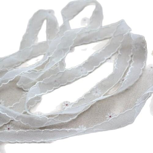1M Lace Trim Ribbon White 1.5CM Wedding Dress Sewing Accessories Trimmings Lace Fabric For Dresses dentelle encajes koronkaEQ24