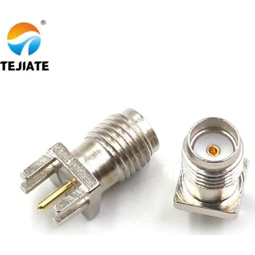 10PCS Antenna Base High Frequency Connector SMA-KE-KHD Skew Foot Outer Screw Inner Pin/Hole Spacing 1.7mm Nickel-plated