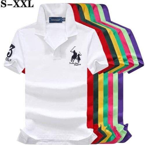 100% Cotton Top quality Short sleeve Mens polos shirts Brand embroidery Casual Lapel Summer Mens tops Fashion polos homme S-XXL