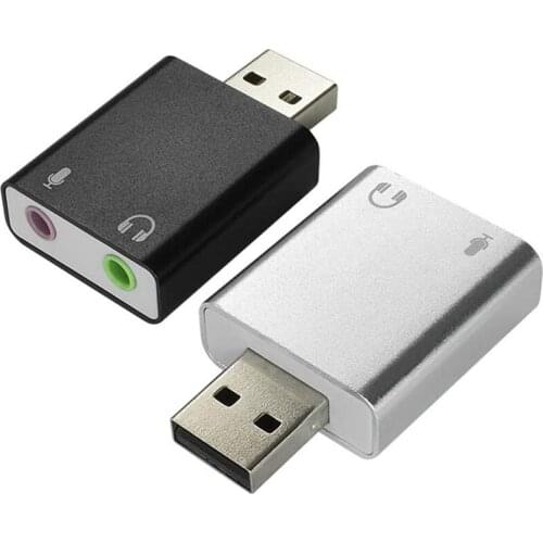 2Pack USB to Audio External Stereo Sound Adapter with 3.5mm Headphone and Microphone Jack for Mac/Windows/PC/Laptops/PS4