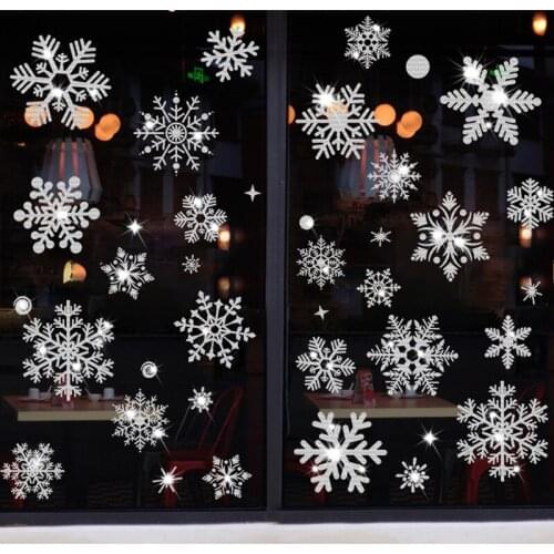 2021 New Year Gifts Christmas DIY Glitter Snowflake Tree Ball Stickers Christmas Decoration for Home Ornaments Xmas Noel Navidad