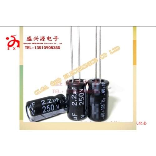 250 v2 2 uf 2 2 UF250V plug-in aluminum electrolytic capacitor size: 6 x12 1000 = 40