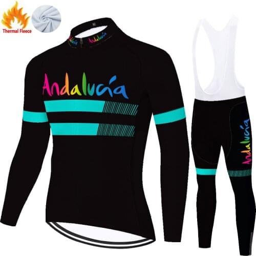 Andalucia Winter Thermal Fleece Maillot Camiseta Masculino Camisa Masculina Mallots Ciclismo Hombre Uniforme Ciclismo Hombre