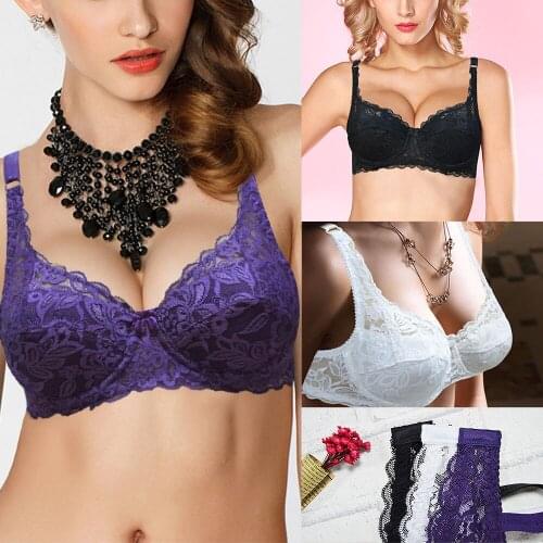 Women Sexy Push Up Bra Underwire Full Lace Brassiere Underwear Bras Bralette Lingerie Intimates 32 34 36 38 40 42 44 A B C D E F