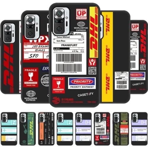 Poco X3 NFC F2 F3 M3 Pro F1 DHL Label Case For Xiaomi Redmi Note 10 Pro 9 8T 10S 9S 8 7 6 5A Prime 4 Phone Case Back Cover Soft