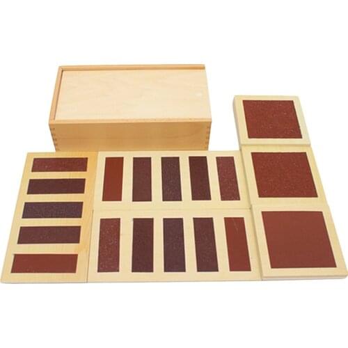 Wooden Montessori Sensory Rough and Smooth Square Block Educational Toys for Kids