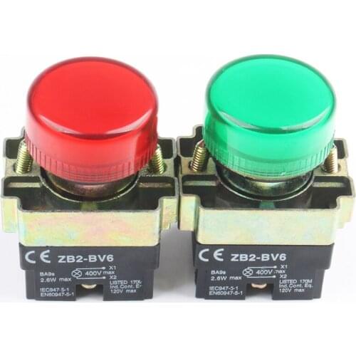 XB2-BV63 green XB2-BV64 red Metal indicator light pilot light switch opening 22mm