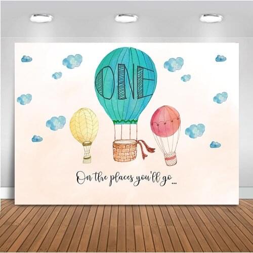 Wild One Backdrop for Photography Newborn Baby Shower Background for Photo Studio Hot Air Balloon Backdrops First Birthday 561
