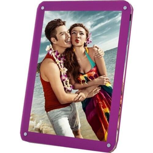 Plexiglass Desktop 6 inch Photo Frame Transparent Acrylic Photo Magnetic Block Frames PF001